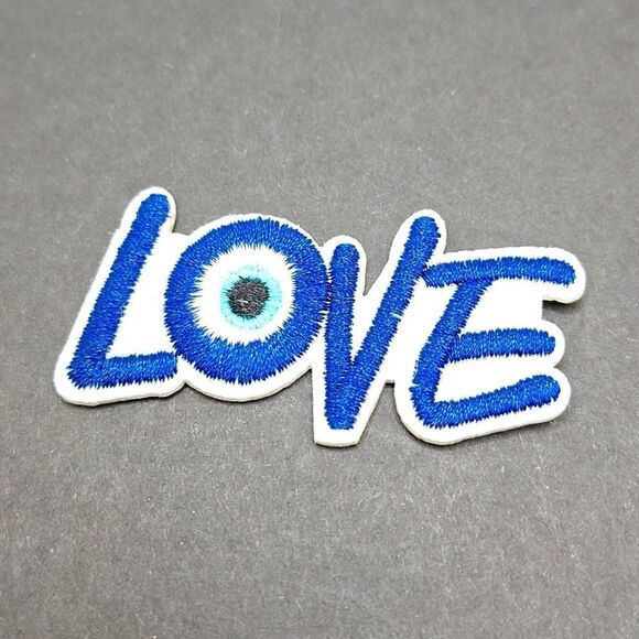 LOVE Evil eye protection iron on sewing patch accessory - Picture 1 of 4